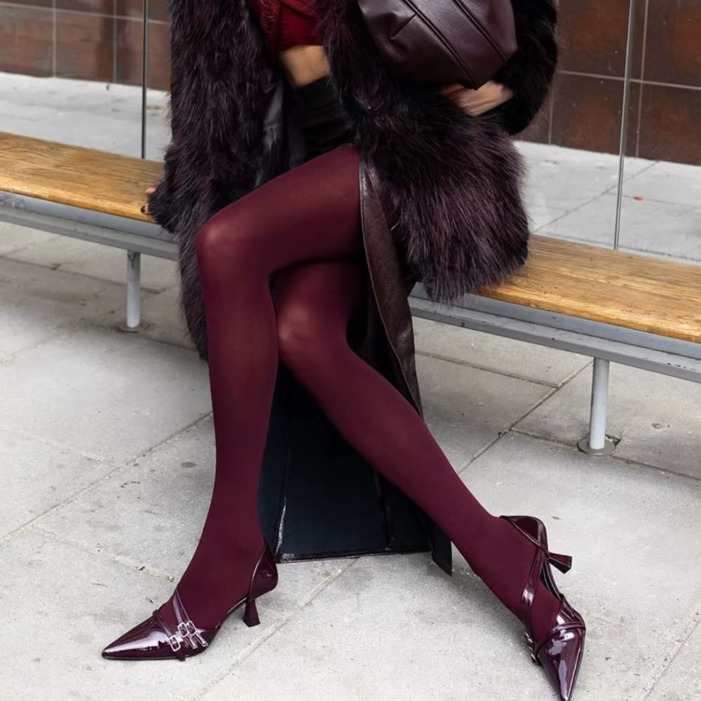 Tuularose collants rouges femmes Sexy serré Super Stretch grande taille