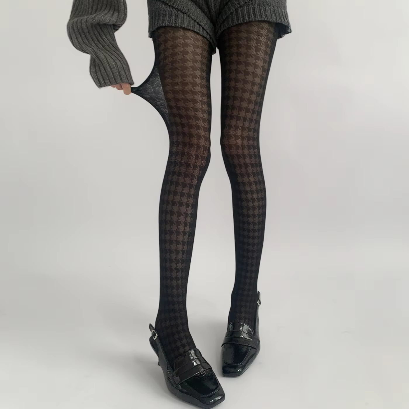 Collants noirs taille haute pour femmes