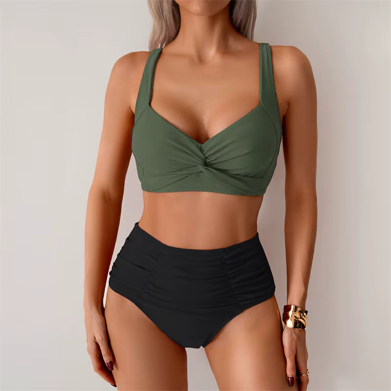 Taille haute femme deux pièces maillot de bain