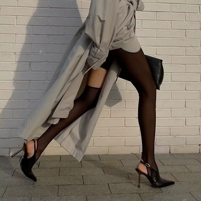 Sexy ligne noire évider collants nouvelle Perspective