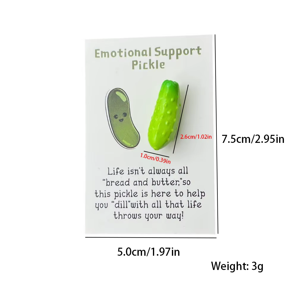 Carte de câlin de poche en forme de concombre, 1 pièce, avec un Support émotionnel amusant, parfaite pour tout le monde en besoin d'encouragement | Cadeau idéal