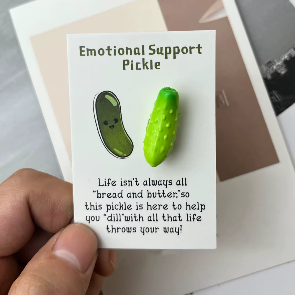 Carte de câlin de poche en forme de concombre, 1 pièce, avec un Support émotionnel amusant, parfaite pour tout le monde en besoin d'encouragement | Cadeau idéal