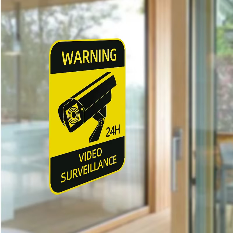 Autocollants étanches en vinyle pour voiture, alarme de vidéosurveillance, panneaux d'iode, décalcomanies automatiques pour fenêtre d'automobile, écran solaire CCTV, 24h