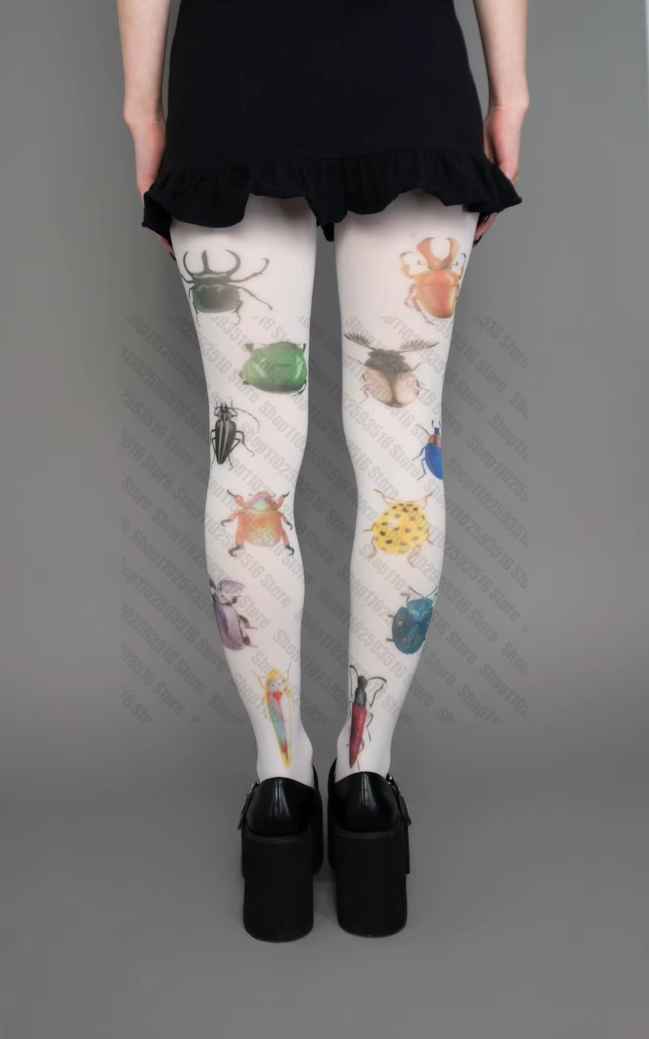 Collants Y2k avec motif gothique Lolita Harajuku, bas pour femmes, Sissy, Sexy, Shoopy Emo Punk, body Emo