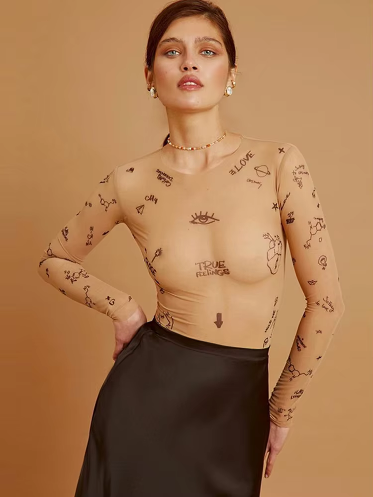 Haut une pièce moulant et Sexy pour femmes