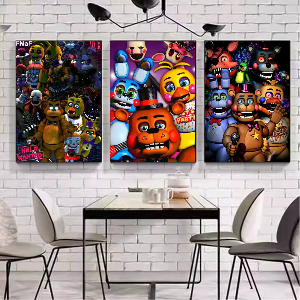 Affiche d'art Fnaf Five-nights-At-Freddys avec imprimés, décoration de maison, chambre à coucher, salon, cadeau