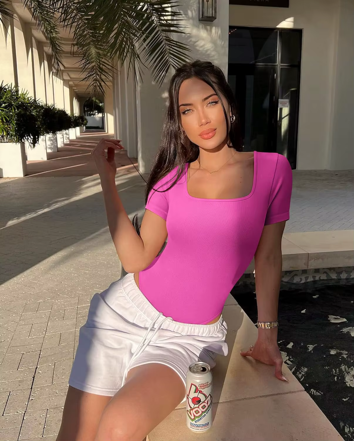 Body femme Sexy côtelé une pièce col carré manches courtes