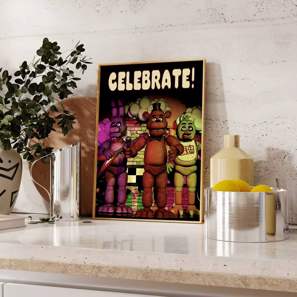 Affiche de dessin animé Fnaf Five-nights-At-Freddys 2, autocollant étanche pour décor de salle de Bar, cadeau imprimé de haute qualité