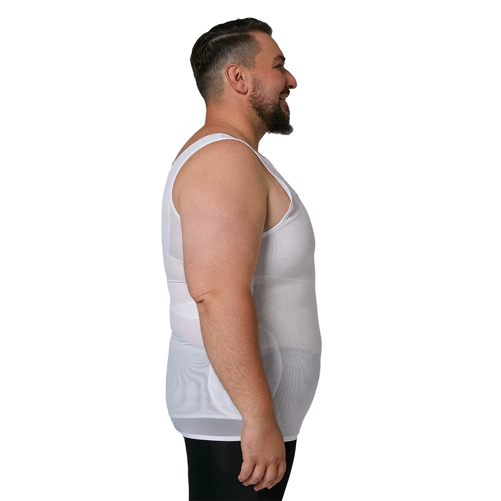 Hommes corps Shaper poitrine mince débardeur cacher gynécologie Compression chemise