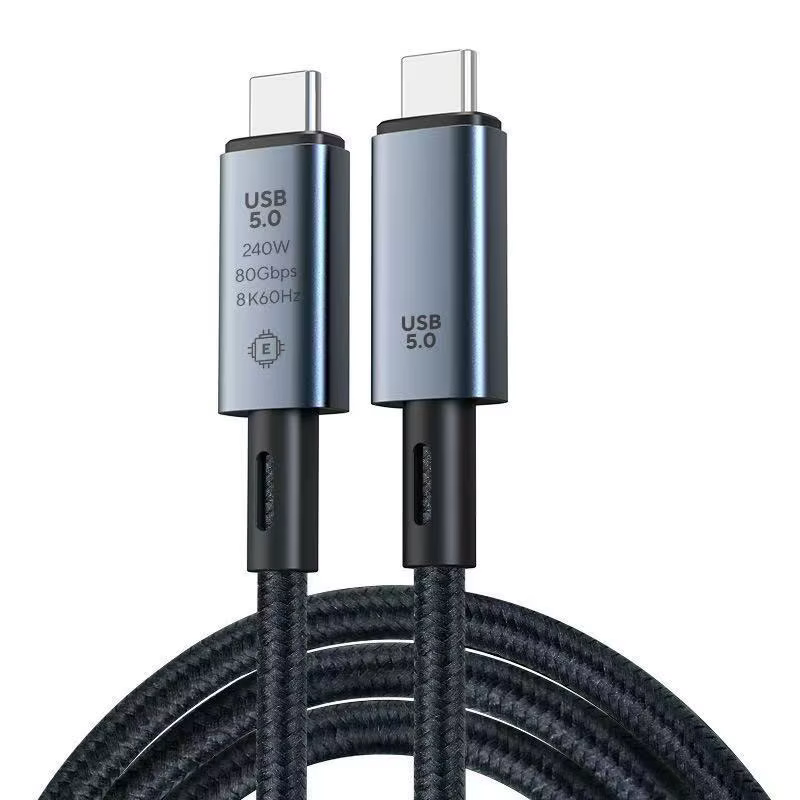 Câble USB 5 80Gbps 240W 8K 60Hz pour Thunderbolt 5 Type C charge rapide Thunderbolt3 USB 5.0 câble de transfert de données USB C à C