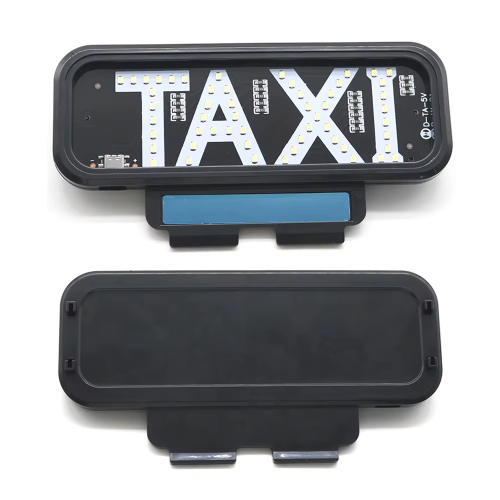 Lettres lumineuses LED pour taxi, éclairage intérieur de voiture, avec autocollant adhésif puissant, USB C, lettres lumineuses sur panneau.