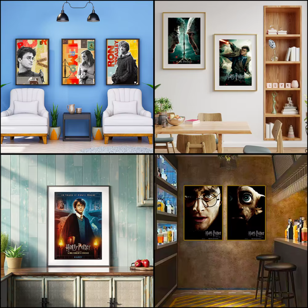 Affiche murale en papier authentique Harry Potter, 30x43cm, décoration murale pour salon, personnages de film Hermione Ron, décoration de la maison, cadeaux, jouet