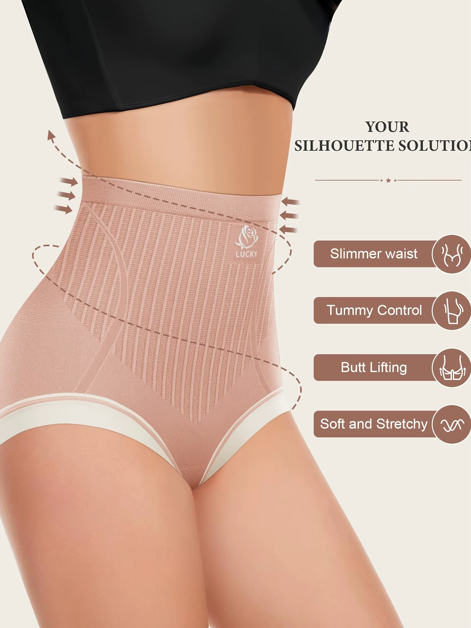 Culotte façonnante taille haute pour femme – Contrôle du ventre et levage des fesses sans couture