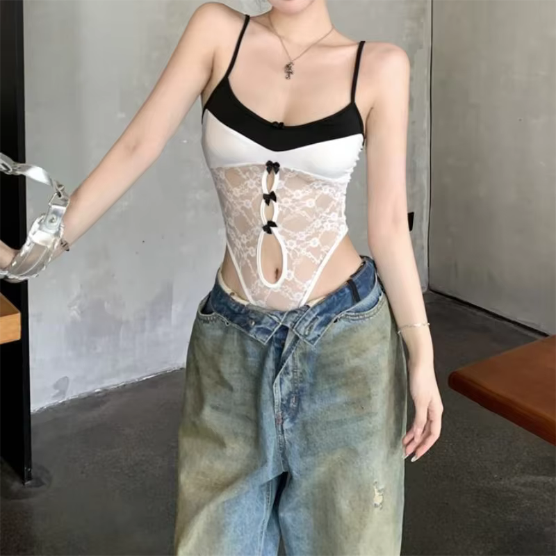 Body en dentelle blanche pour femmes