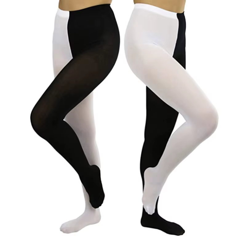 Collants Opaques à Deux Tons pour Leggings à Pieds