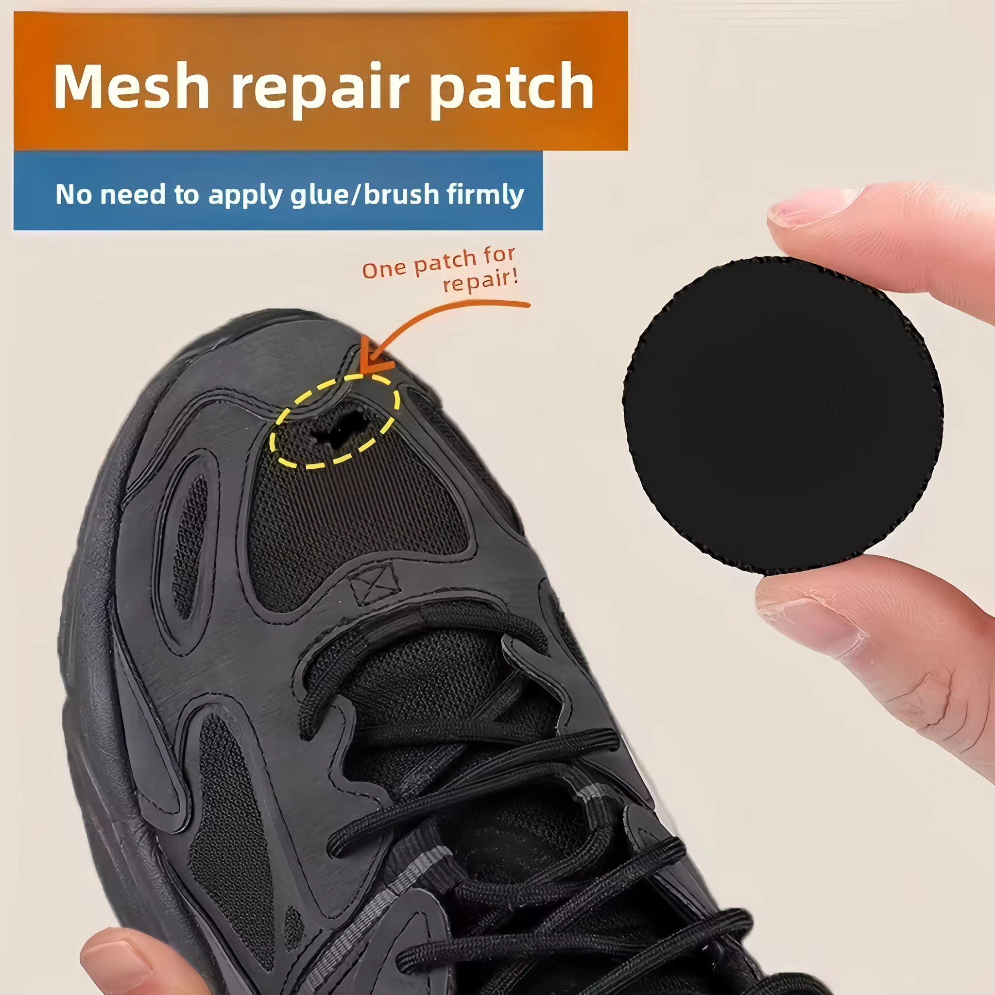 6 Pièces de Patchs Adhésifs pour Chaussures, Réparation Imperméable et Robuste pour Trous, Tissu, Maille, Réparation Invisible des Chaussures, Réparation de Chaussures Sans Couture