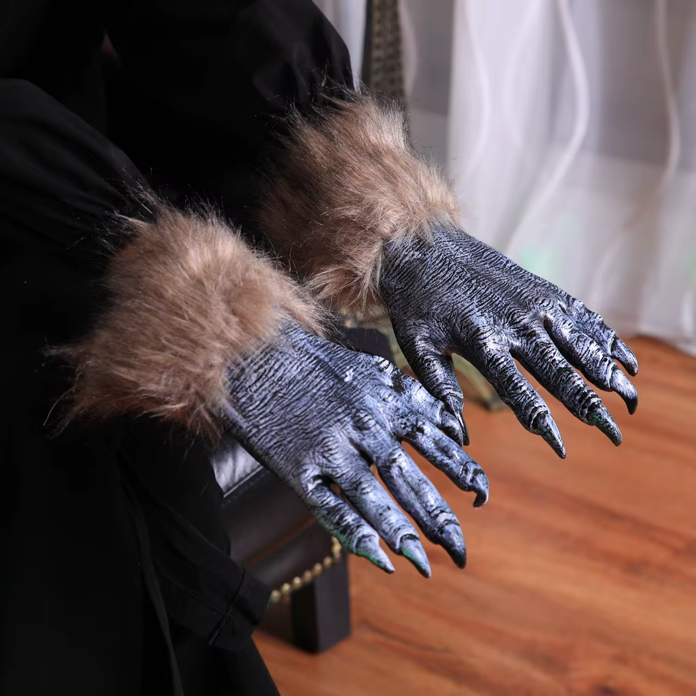Gants de Loup-Garou pour Halloween, Cosplay, Griffe de Loup Effrayant, Bête, Costumes de ix, Accessoires de Masquage, Accessoires Tim ade, Robe de Barrage Vintage