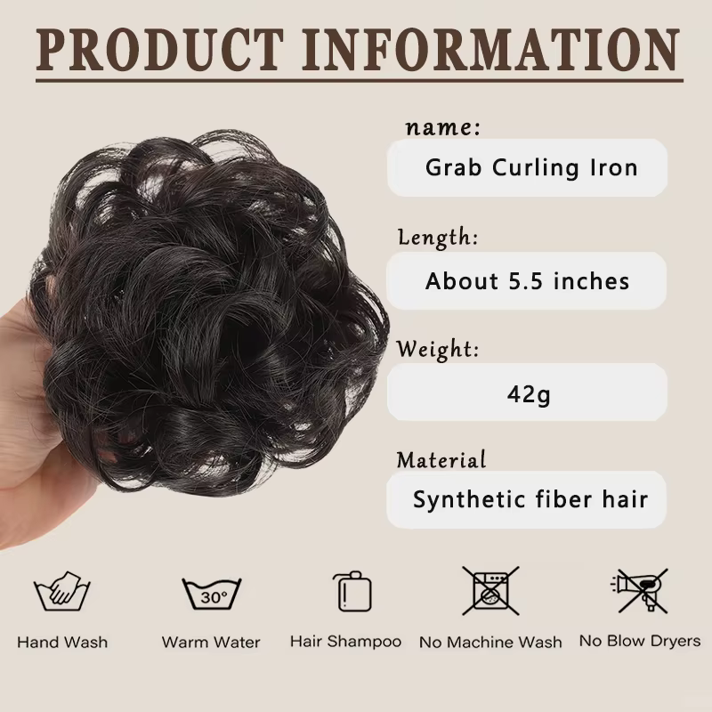 Perruque synthétique tressée bouclée et volumineuse, style chignon désordonné, idéale pour le quotidien, les mariages et les fêtes féminines