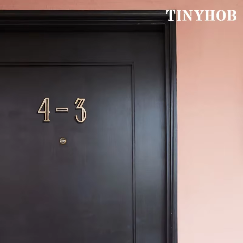 Numéros de maison en laiton doré, hauteur 6cm, 2.36 pouces, plaques de porte murales pour Villa, hôtel, dortoir, maison, bureau, bricolage, panneau personnalisé de rue