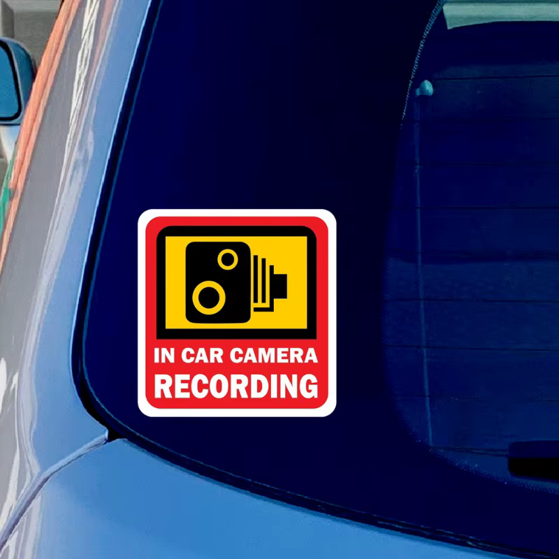 4 pièces 47x50mm CCTV dans la voiture caméra enregistrement autocollant Dashcam vidéo avertissement vinyle
