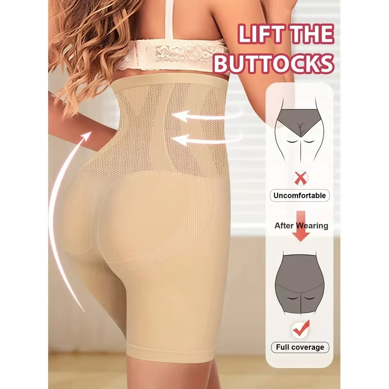 1 pièce Culotte sans couture taille haute pour femme
