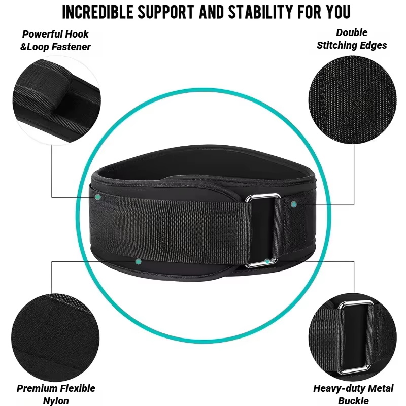 Ceinture d'haltérophilie d'entraînement avec boucle en métal pour hommes et femmes, Squats de gymnastique, Deadlifts, musculation, Fitness