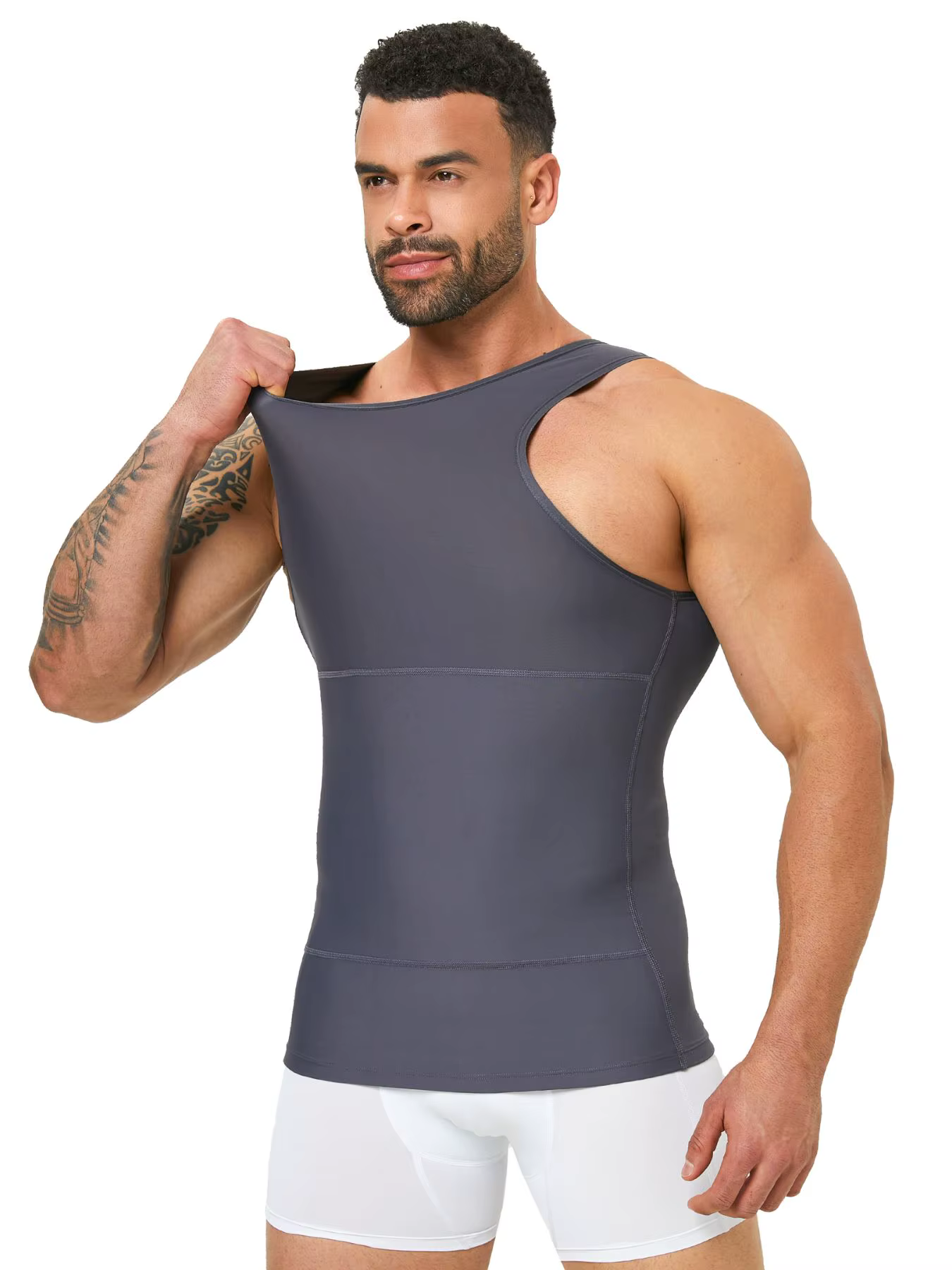 Hommes Shapewear cacher gynécologie Compression débardeurs