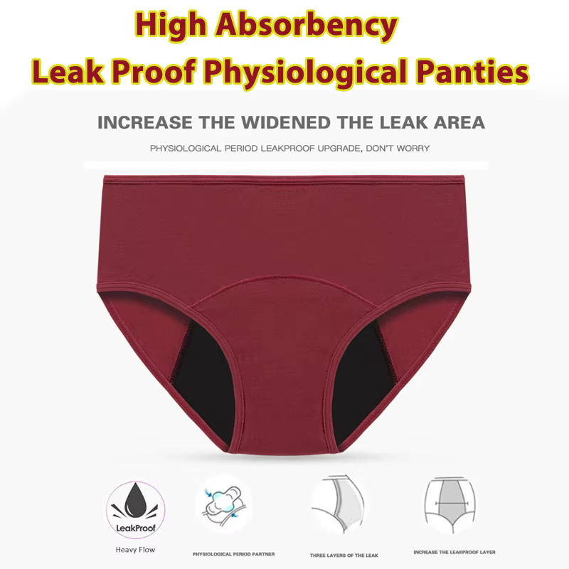 Culottes menstruelles pour femmes - Culottes respirantes taille moyenne grande taille imperméables pour les règles et post-partum