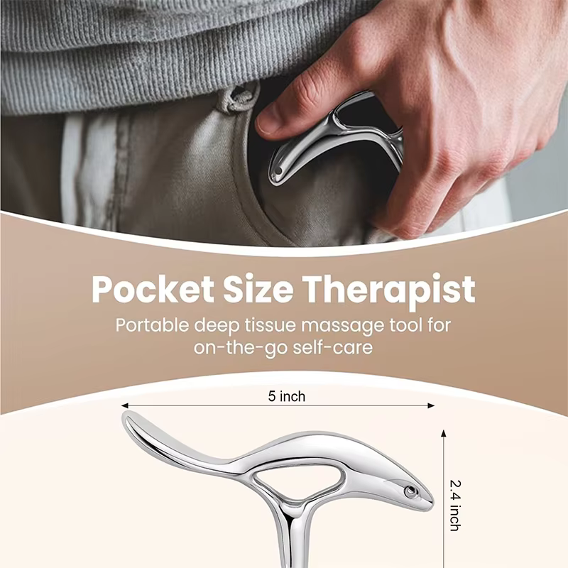Bâton de massage triangulaire pour points d'acupuncture, grattoir en acier pour le drainage des méridiens plantaires, masseur corporel complet pour le dos