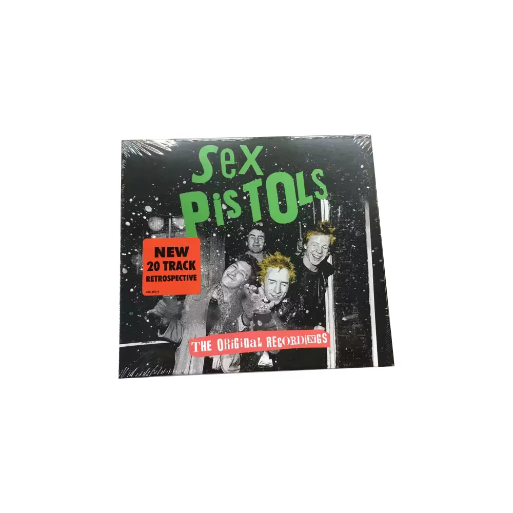 CD 'The Original Recordings' du groupe de punk rock britannique pionnier Sex Pistols, comprenant des titres comme 'God Save The Queen'.