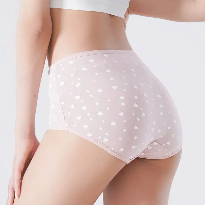 4 pièces culottes pour femmes taille haute sous-vêtements mode imprimé filles slips respirant coton culotte grande