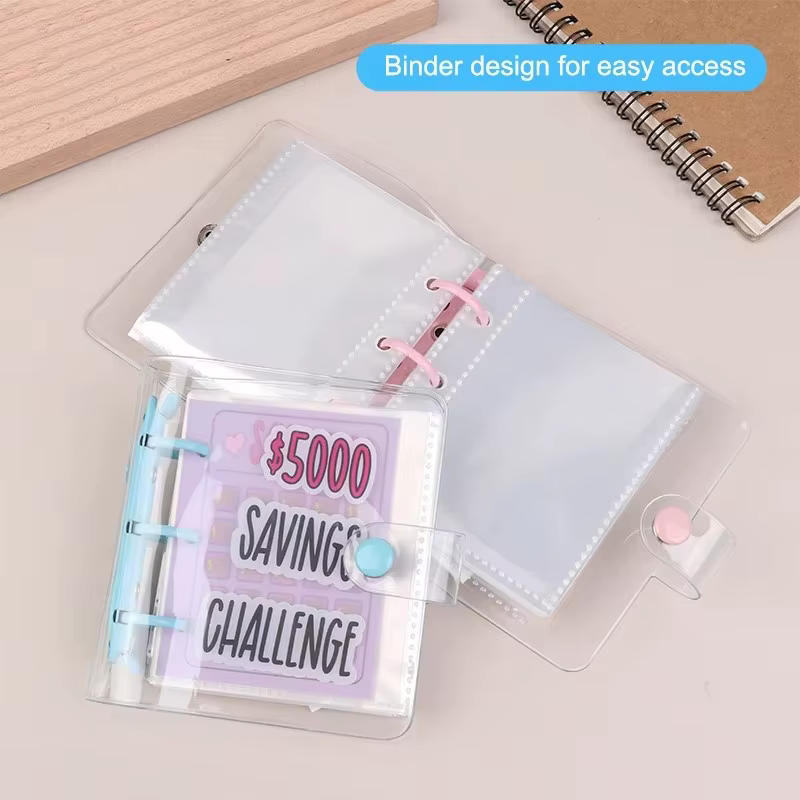 Classeur de défi d'épargne, classeur d'économie d'argent, livre de Budget avec enveloppes en PVC, classeur Portable d'économie d'argent, 1000
