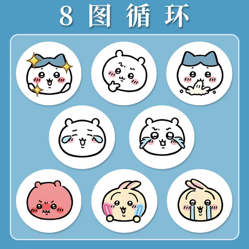 Rouleau d'autocollants mignons Chiikawa Emoji, 500 pièces, autocollants ronds de dessin animé Kawaii Hachiware Usagi pour scrapbooking, ordinateur portable, bouteille d'eau