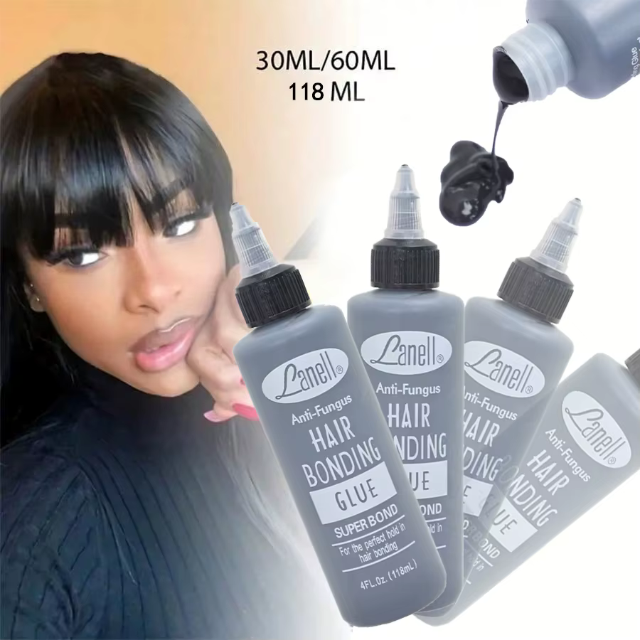 Colle noire pour tissage capillaire, imperméable et antifongique, super adhérence pour une fixation parfaite des perruques en dentelle