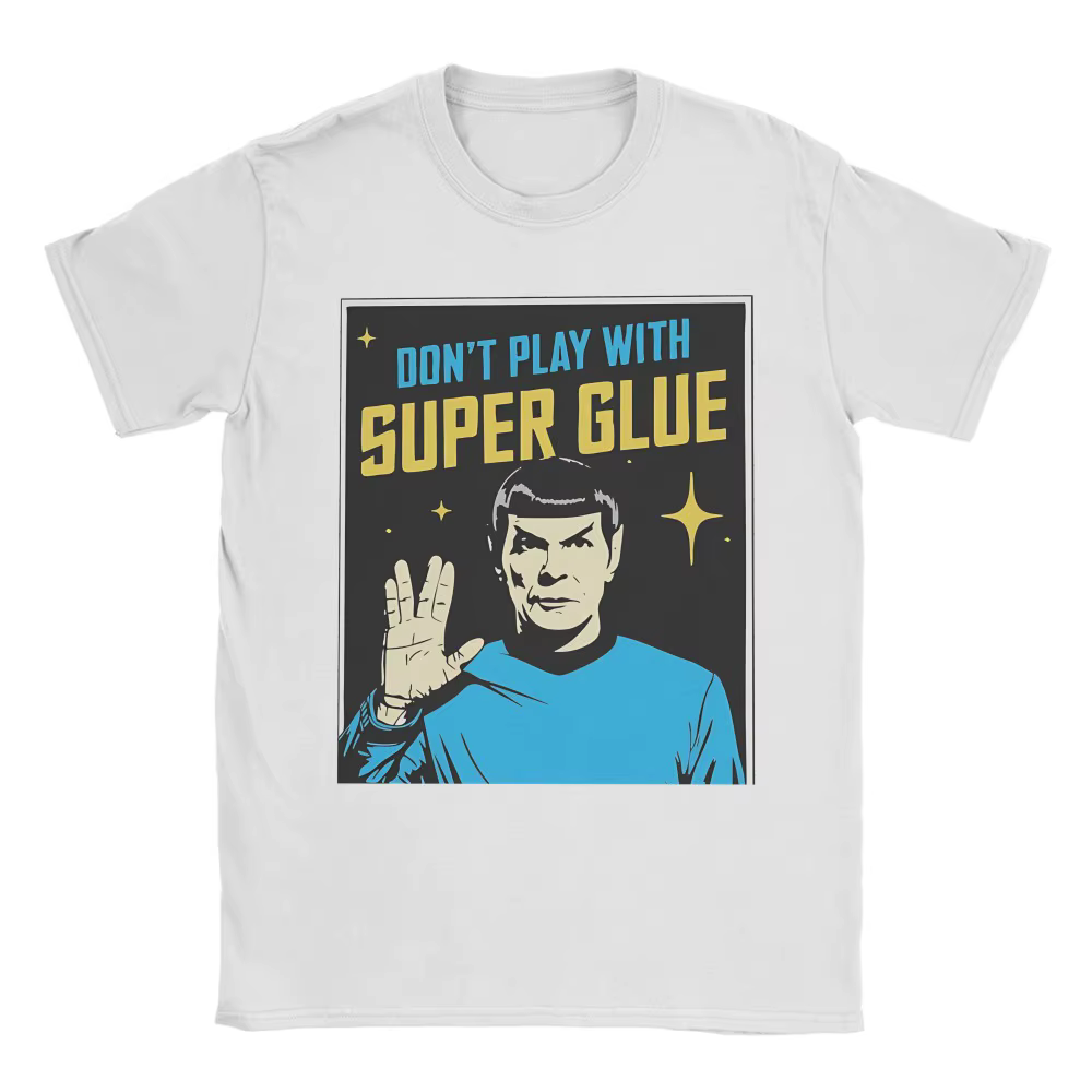 Nouveau 2026 T-shirt pour homme en coton vintage à col rond et manches courtes, motif 'Don't Play with Super Glue Stars Treks', style Y2K