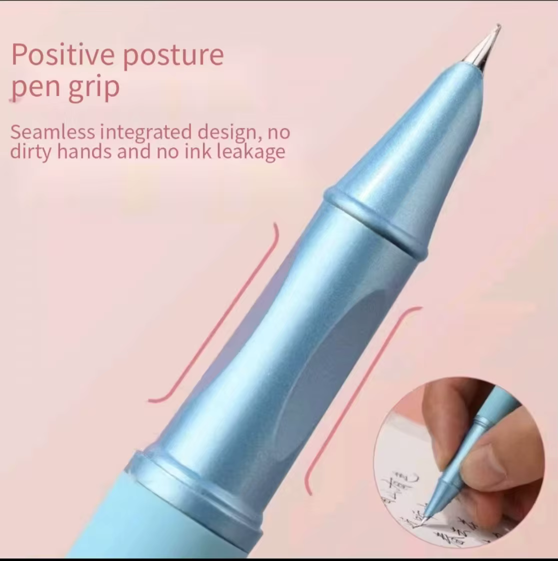 Stylo plume ergonomique New Hero P301, posture d'écriture correcte pour les élèves du primaire, pratique de la calligraphie, remplaçable