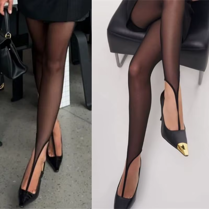 Collants sans pieds pour femmes avec boucle à l'orteil