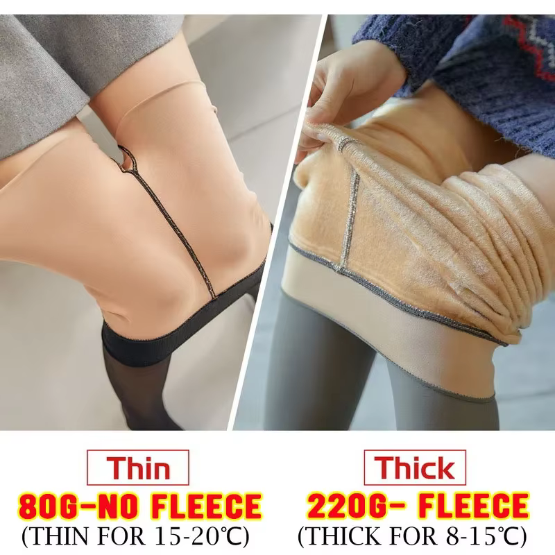 Collants hiver femmes sans couture Sexy Push Up épais faux translucide chaud velours automne mince Leggings collants collants