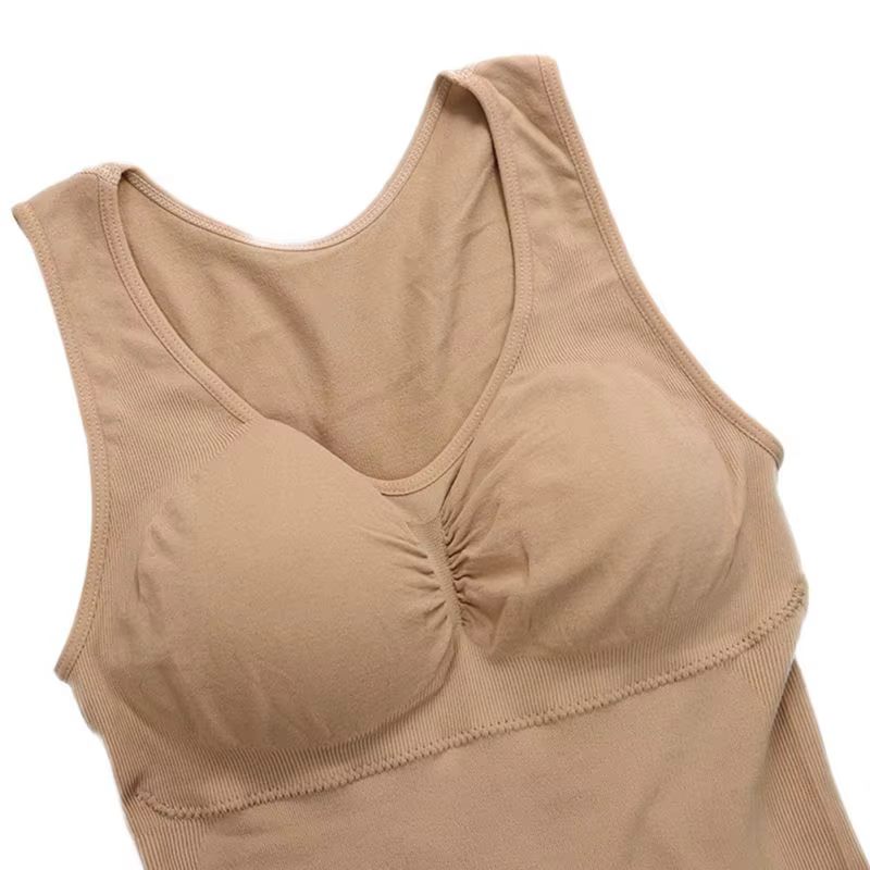 Femmes corps Shaper avec soutien-gorge intégré minceur débardeurs amovible rembourré sous-vêtements