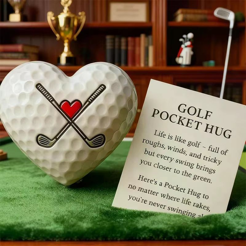 Abrasse de poche de golf, cadeau de golf inspirant avec carte de message encourageante, petit cadeau pour les amateurs de golf, cadeau de golf attentionné