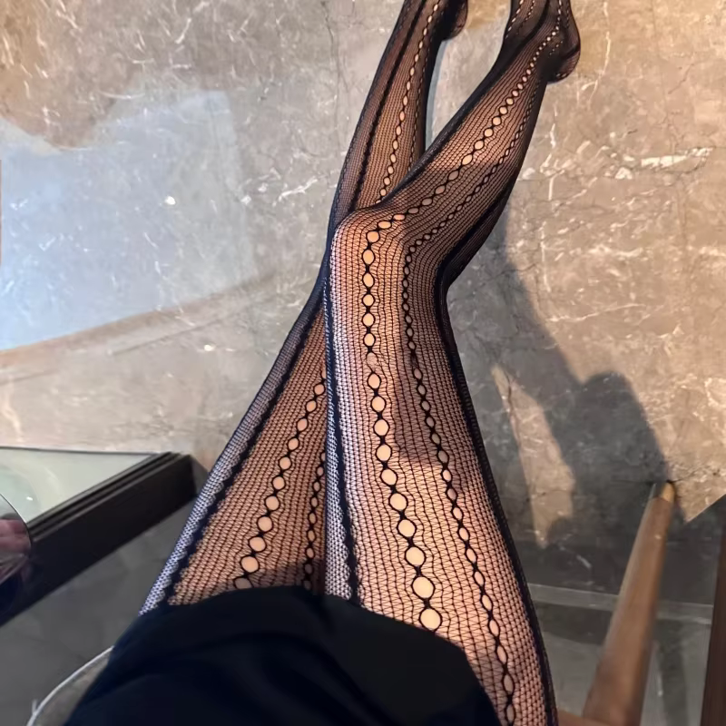 Collants ajourés à chaîne pour femmes