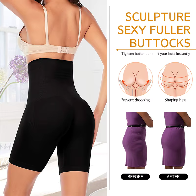 Femmes Shapewear taille haute Shorts ventre minceur corps Shaper