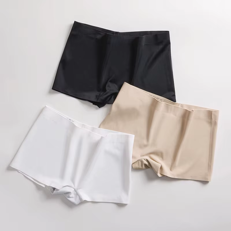 2026 femmes Boyshort culottes sécurité courte été glace soie sans couture culotte sous-vêtements noir nu Boxer slips femme sous-vêtement