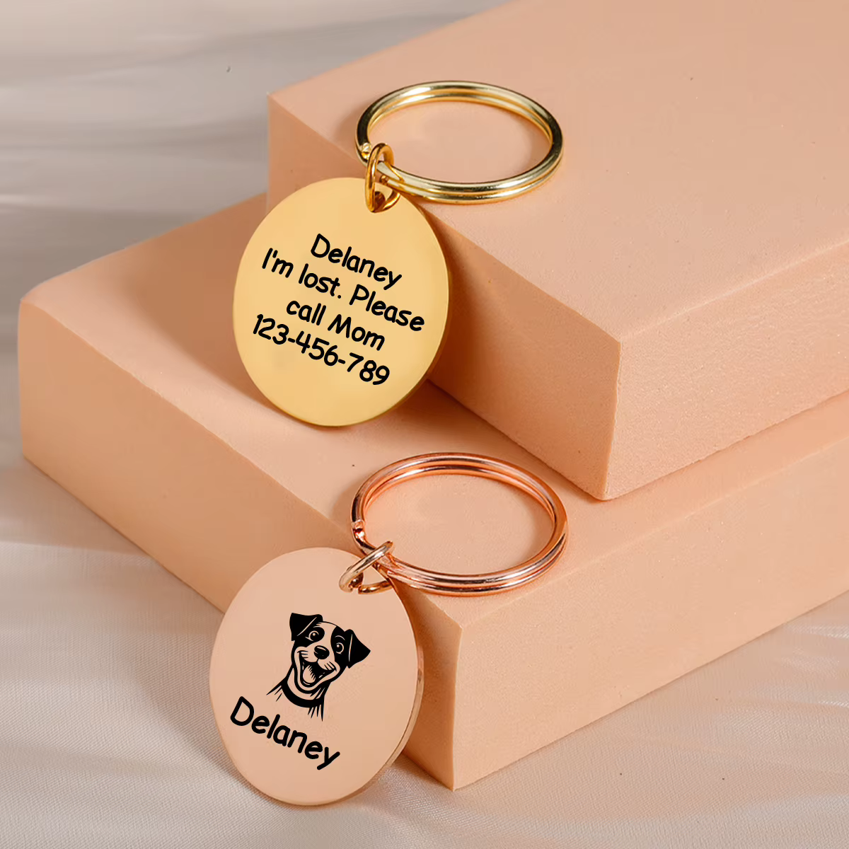 1 pièce – Plaque d'identification personnalisée pour animaux de compagnie, motif pug amusant et cool, avec nom et texte gravés, pour chiens et chats, à fixer sur collier