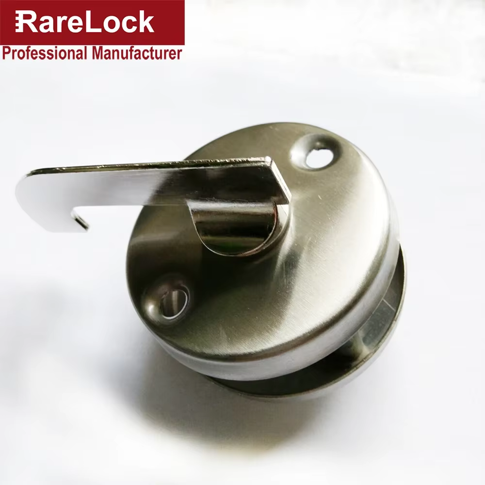 Rarelock-Serrure de porte plate en acier inoxydable pour toilettes, accessoire de bricolage avec étiquette, lieu public, MS117 G