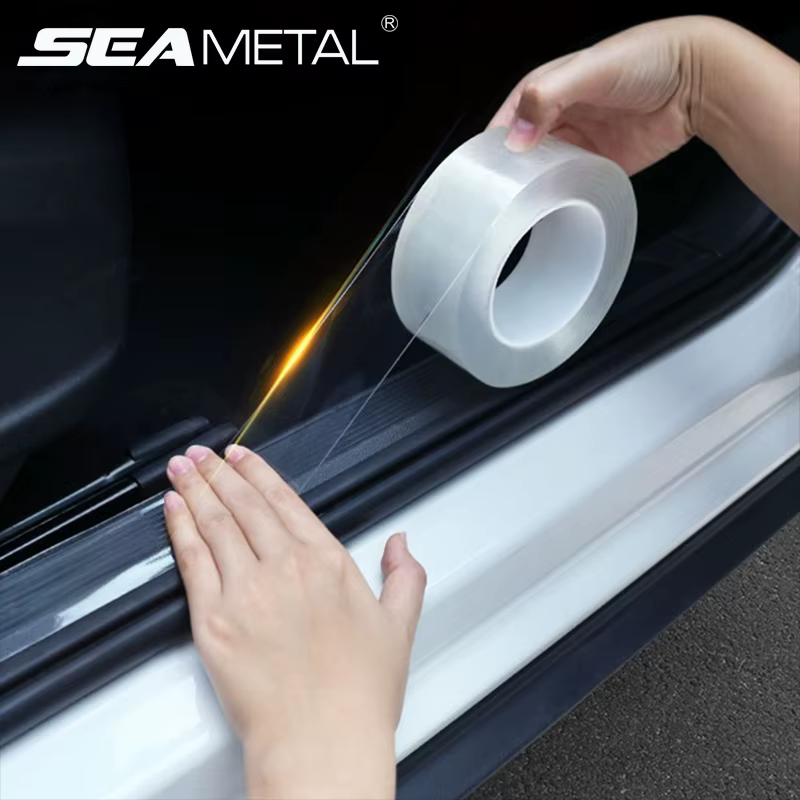 Autocollants universels de Protection de bord de porte de voiture, autocollant de seuil de porte de voiture, Film Transparent anti-rayures, Style de Protection, accessoires automobiles