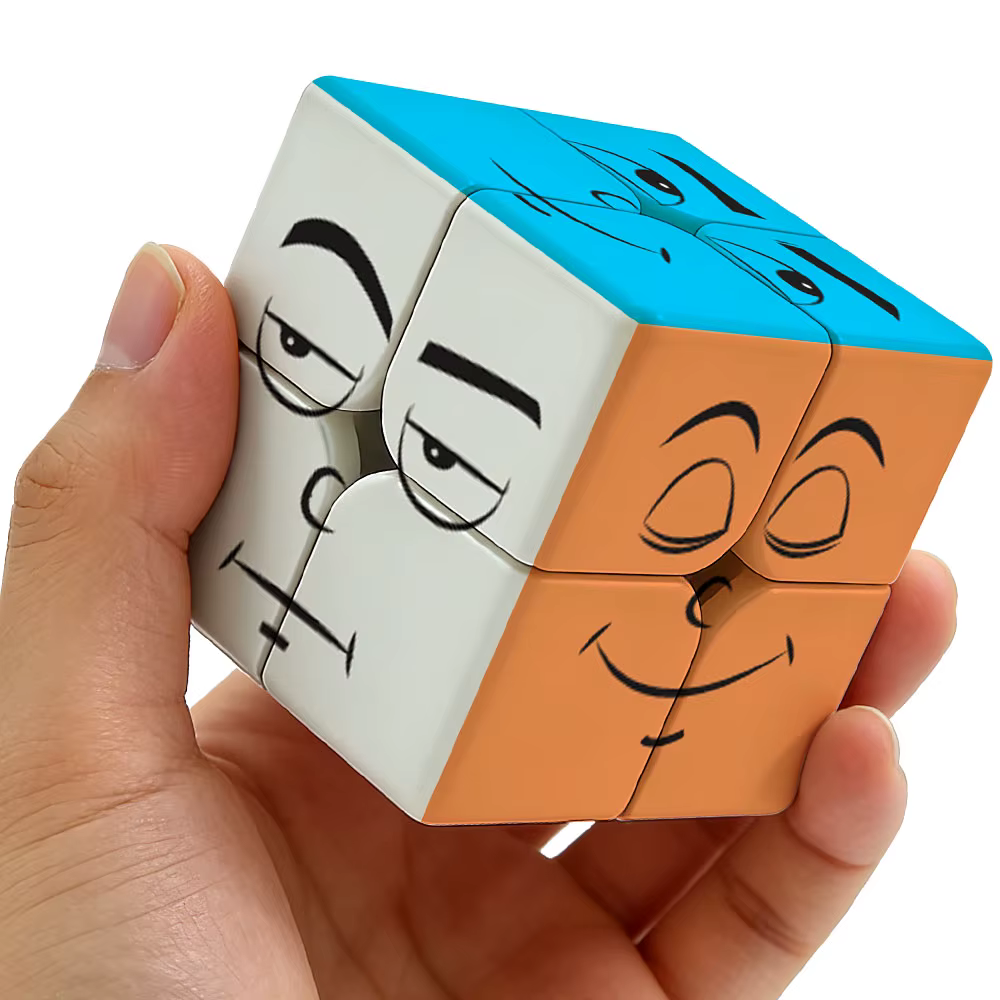 ZIINA STAR Emoji Cube Stickerless, cube de vitesse 2x2, cube de puzzle 3D adapté aux enfants et aux adultes, jouets éducatifs