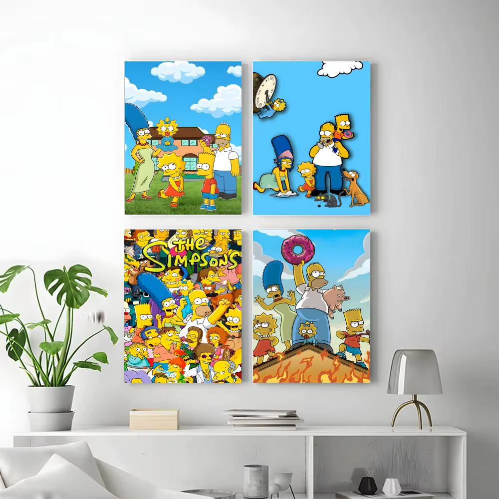 Affiche murale Anime T-The Simpsons, impression artistique adaptée au salon, chambre à coucher, bar, salon, décoration de la maison, cadeau