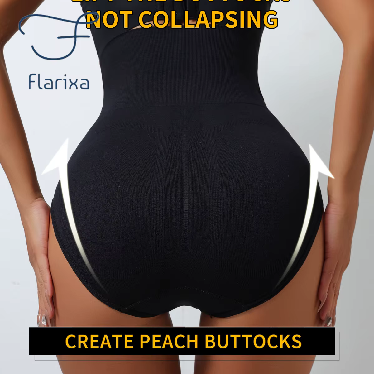Flarixa taille haute sans couture culotte ventre plat façonnage slips femmes boutonnage