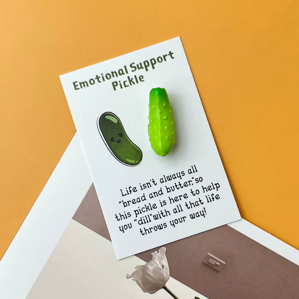 Carte de câlin de poche en forme de concombre, 1 pièce, avec un Support émotionnel amusant, parfaite pour tout le monde en besoin d'encouragement | Cadeau idéal